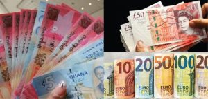 cedi, pound, euro