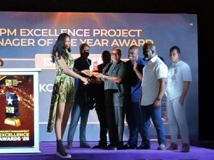 Selorm Kove, Project Manager, Base Station Subsystems Implementation receiving 1st runner up Project Ma