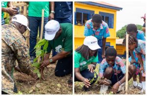 Students planting
